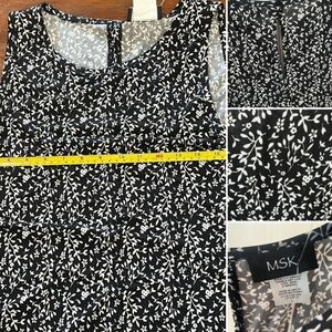 MSK Women's Black and White Floral Top